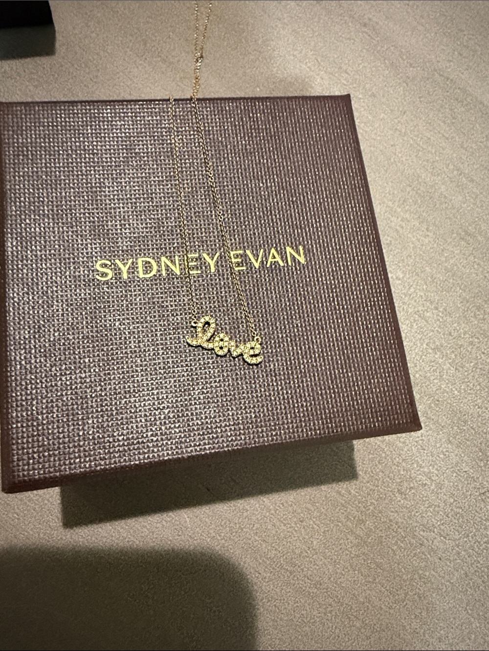 Gold 'Love' Script Pendant Necklace
